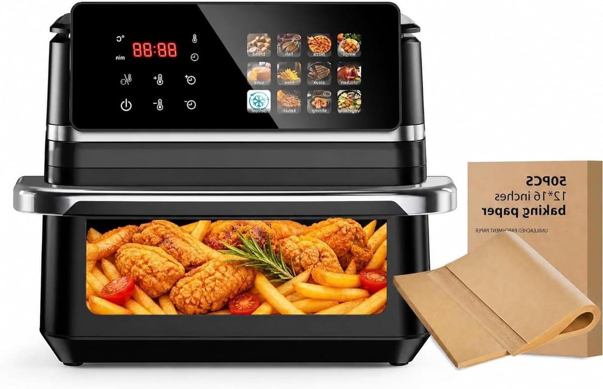 Heteluchtfriteuse Oven - Airfryer XXL - Gezond Koken - Met Kijkvenster - 12 Liter - Zwart — afbeelding 1