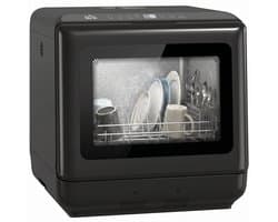 HOMCOM Vaatwasser-ABS, Gehard glas-45L x 44B x 45,8H cm-Zwart