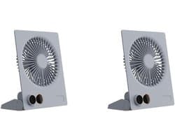 Mini Tafelventilator - Persoonlijke Ventilator - Koelte Creëren - Afstandsbediening Timer - 4000mAh Batterij - Blauw