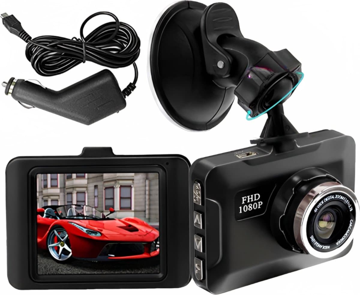 Full HD Dashcam voor auto - Dashcam voor auto voor en achter - Dual Dashcam - Nachtvisie, G-Sensor, Looprecording — afbeelding 1