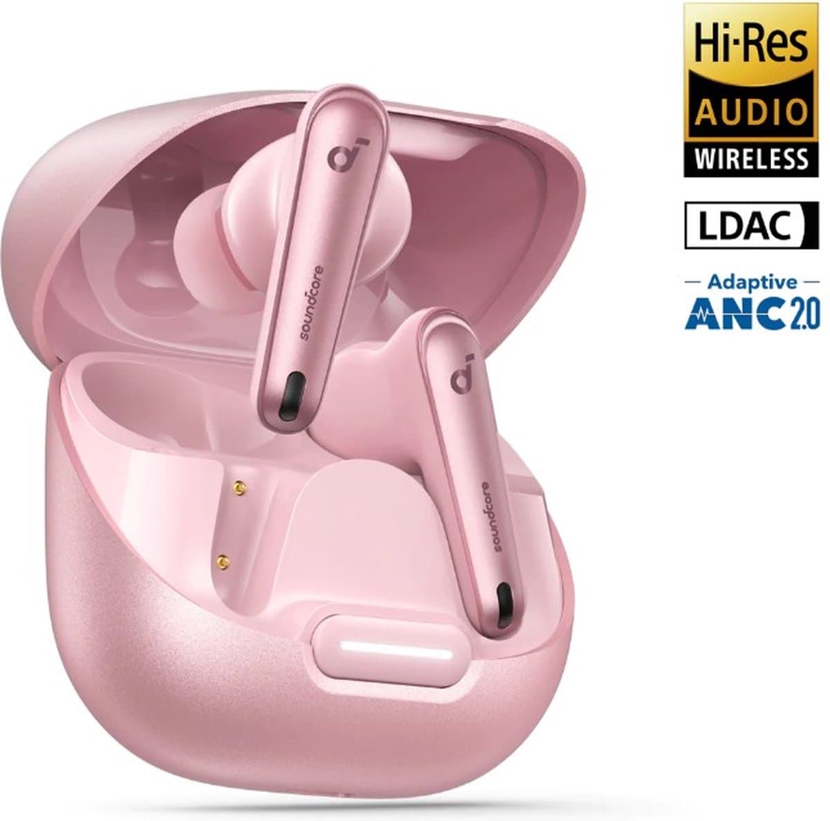 soundcore Liberty 4 NC - Wireless Noise Cancelling Earbuds (Roze) - 98.5% Noise Reduction - draadloze oordopjes - Adaptive Noise Cancelling to Ears and Environment - Hi-Res Sound - 50H Battery — afbeelding 1