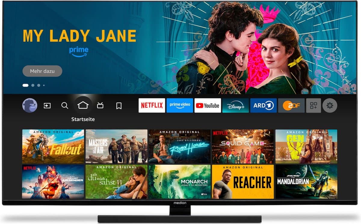 MEDION X14332 (MD 31410) 108 cm (43 inch) QLED TV (Fire TV, 4K Smart TV, Dolby Vision HDR, Dolby Atmos, Netflix, Prime Video) — afbeelding 1