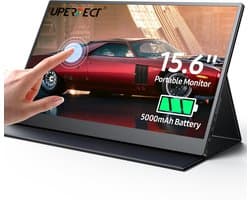 UPERFECT Portable Monitor E06 15,6" Draagbare Monitor Touchscreen | Ingebouwde Batterij | Full HD Spiegelend IPS draagbaar scherm| 10-Punts Aanraking | USB-C PD
