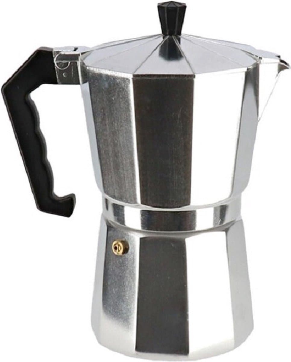 Zilveren percolator voor 3 kopjes koffie 14,5 cm - 150 ml - Koffiezetapparaat - Koffiemaker — afbeelding 1