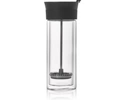Adhoc - Thermo Koffie Pressbeker 300 ml - Glas - Zwart