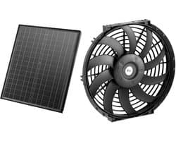 Gable Fan – 12 Inch op Zonne-energie Werkende Zolderventilator met Regelbare Thermostaat en Extern Rooster. 1300 Cfm-Huisventilator Koelt Tot 1850 Vierkante Voet. Stille Ventilatie voor Dak