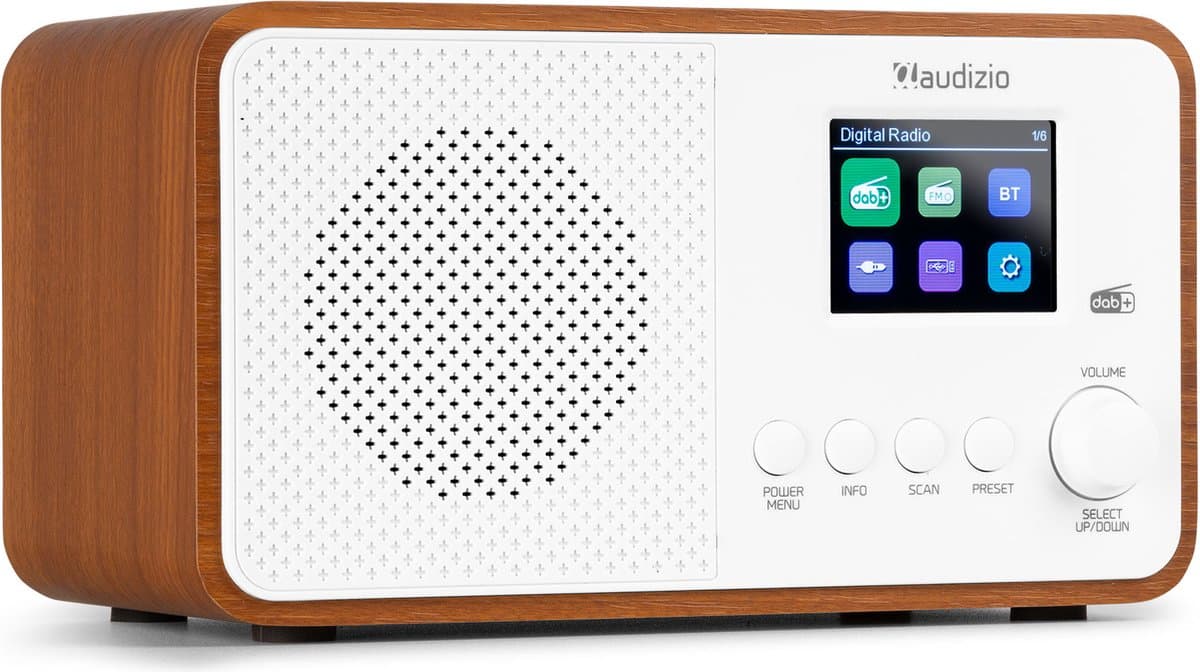 DAB radio - Audizio Avio DAB radio met Bluetooth - DAB+ - FM - USB en AUX - 20 voorkeurszender - Wit — afbeelding 1