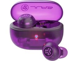 JLab Go Pop ANC Draadloze Oordopjes - Noise Cancelling Oortjes Draadloos - 24 uur Batterijduur - Bluetooth Multipoint - Met Microfoon - Geschikt voor Android en Apple - Clear Purple