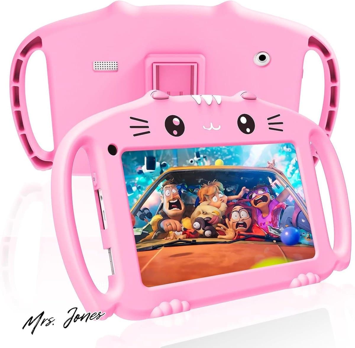 Mrs. Jones Kids Tablet 7 In Android Tablet for Kids with WiFi Quad Core Childrens Tablet 2G+32G Dual Camera Parental Control Kid Friendly Cover-Pink . — afbeelding 1
