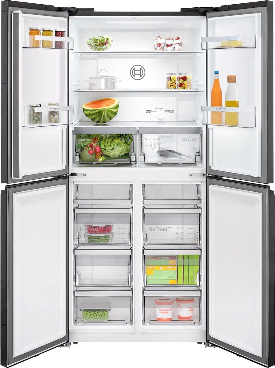 Bosch Serie 4 KMC85LEEA, Vrijstaand, Frans deur, Grijs, Glas, Naast elkaar, 547 l — afbeelding 1