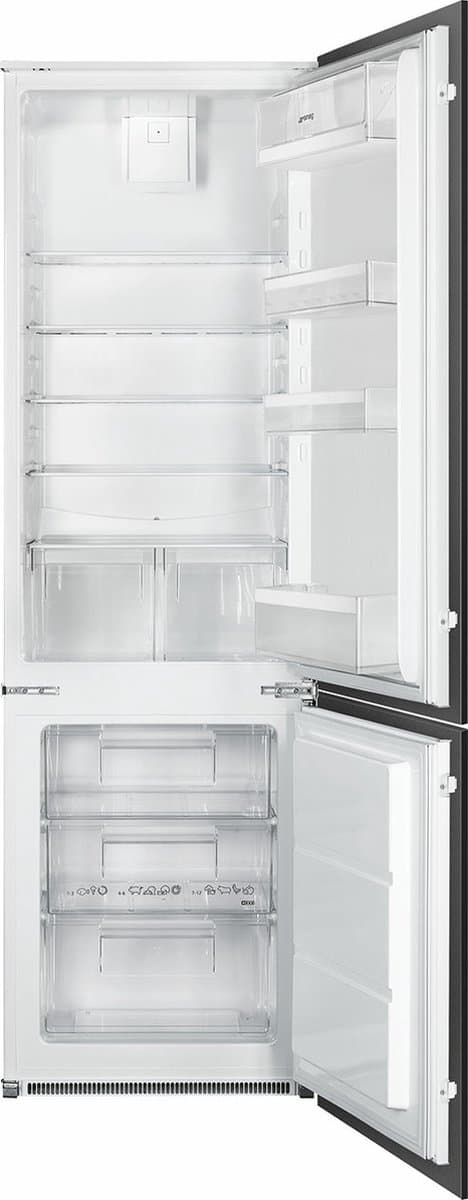 SMEG C41721E Inbouw Koel-vriescombinatie 269L - Low Frost - Sleepdeur - Wit - Energielabel E — afbeelding 1