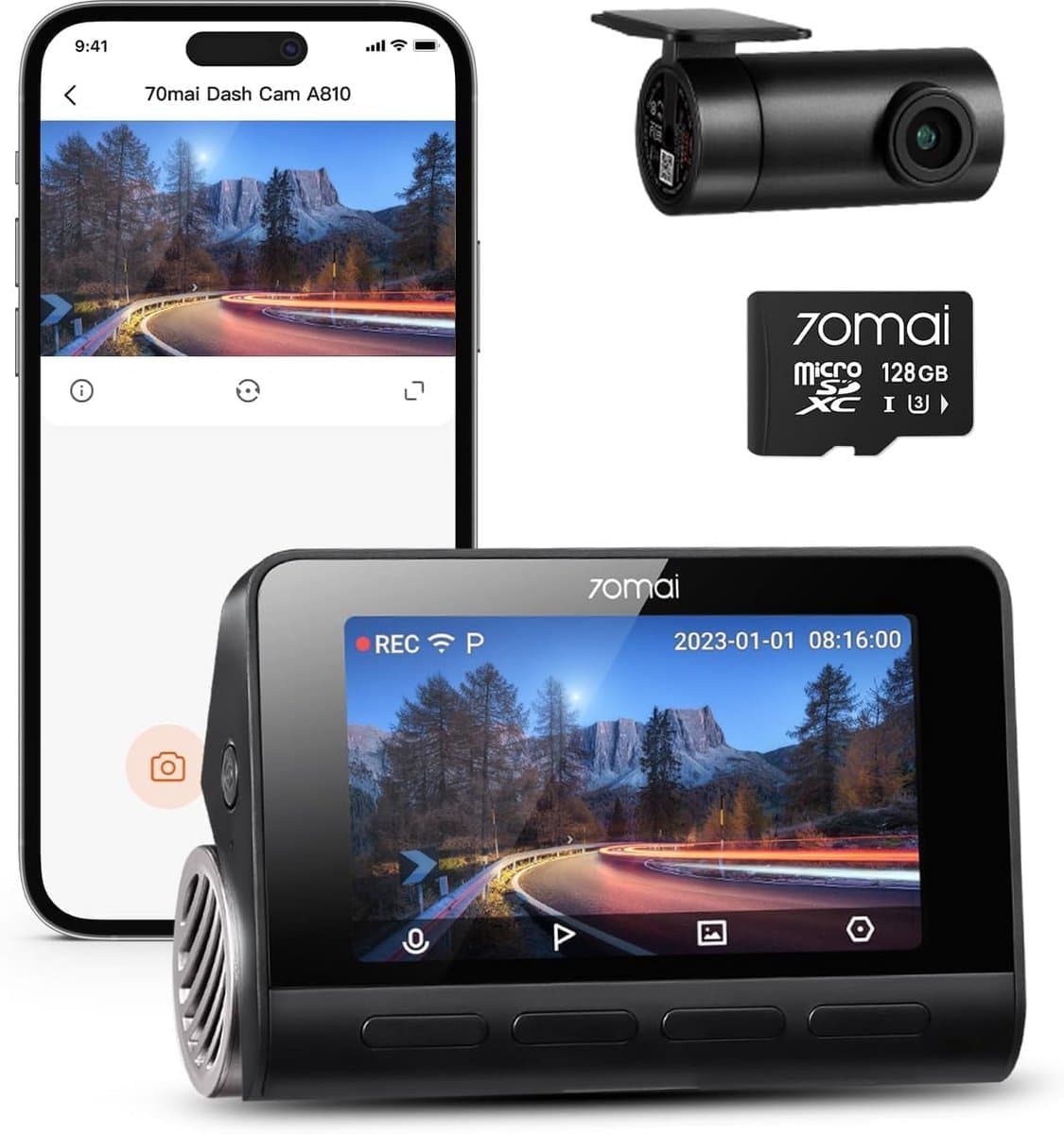 Dashcam 4K UHD met Nachtzicht en GPS — afbeelding 1