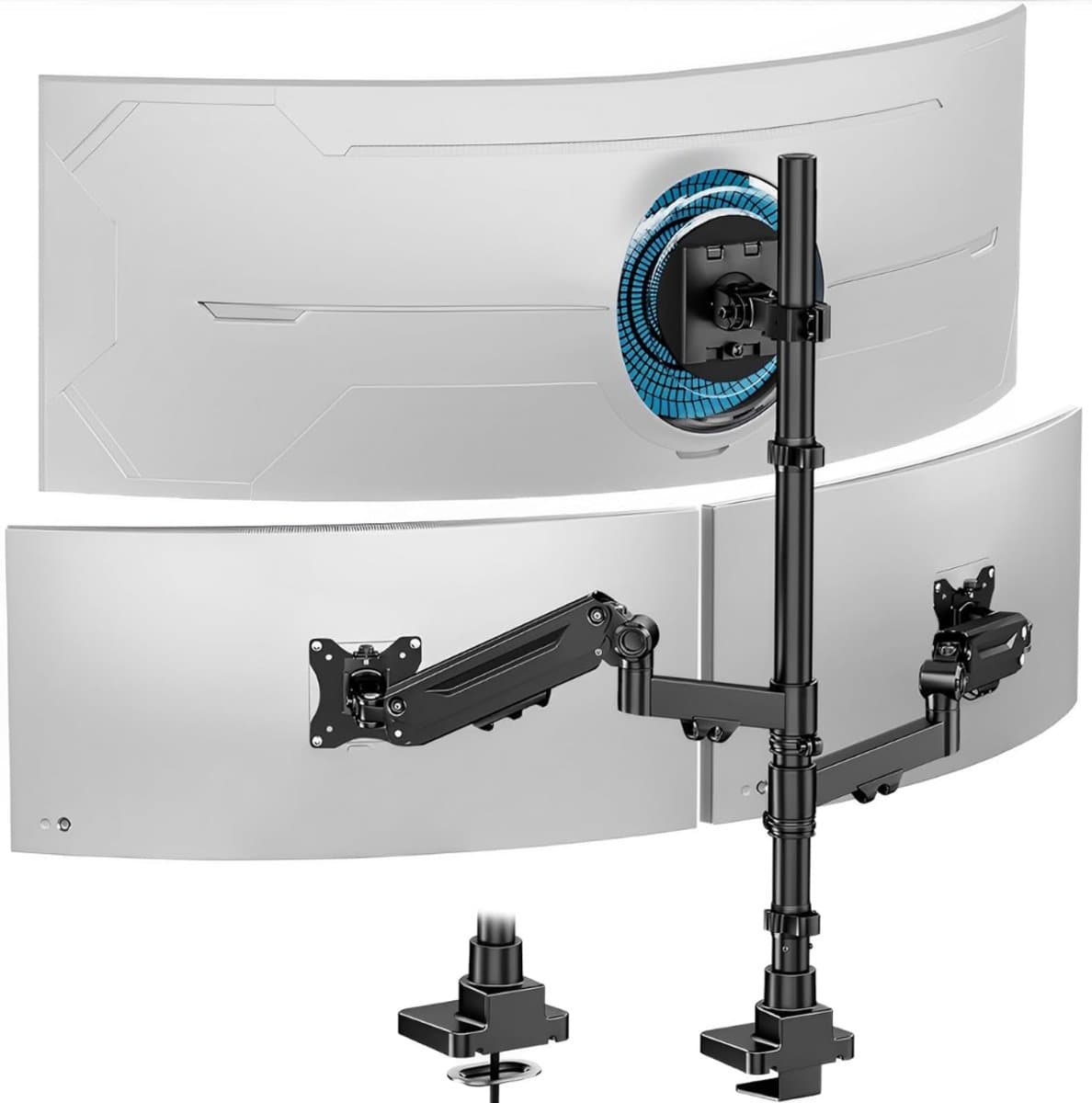 SCH® Monitor Arm 3 Schermen - Monitor Arm - Zwart - 44cm x 23cm x 15cm — afbeelding 1