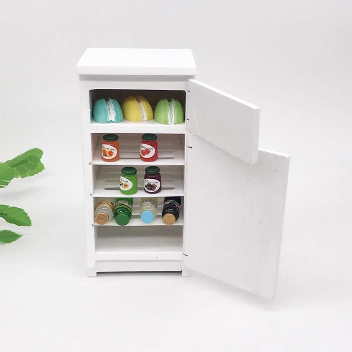 Witte Minikoelkast Model - Keukensteun Meubel - Fotografie Rekwisiet - Stijlvol Compact Ontwerp - 13 x 6.2 x 5.4 cm — afbeelding 1