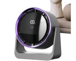 Tafelventilator - Ventilatoren - USB-burea ventilator met LED-display - Stille oplaadbare USB-burea ventilator - krachtige persoonlijke luchtverfrisser - Wandventilator - Zuinige Ventilator - wandgemonteerde slaapkamerventilator - 1 stuk(grijs)