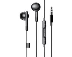 Golden Sound bedrade oordopjes - Oordopjes met draad en microfoon - Jack 3.5mm aansluiting - Zwart