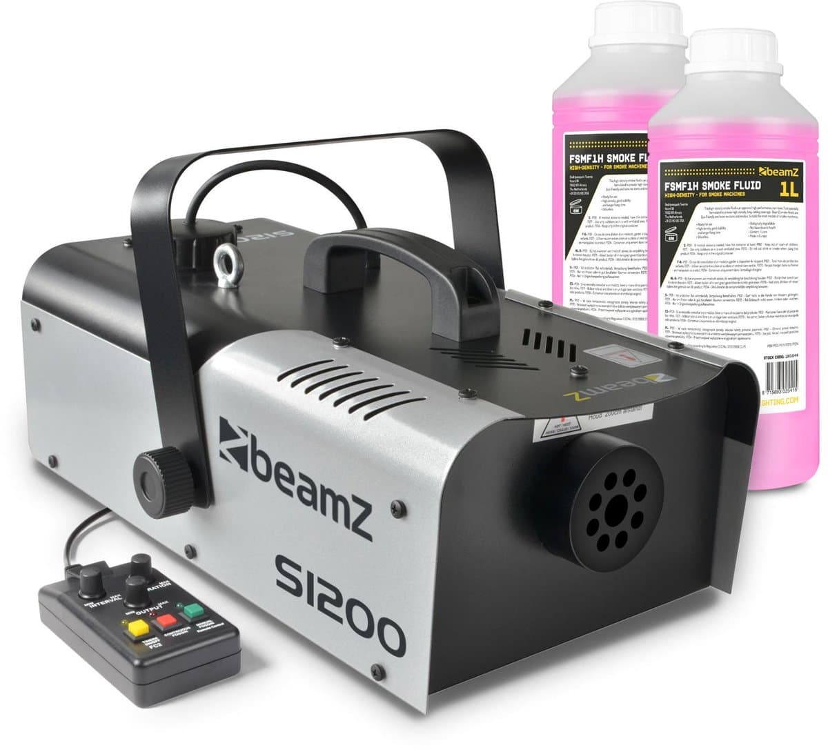 BeamZ S1200 MKII rookmachine met 2 liter rookvloeistof en afstandsbediening - 1200W — afbeelding 1