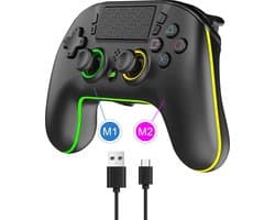 PlayCool Dual shock 4 Controller V2 met Programmeerbare functie & RGB LED - Geschikt voor PS4 - Draadloos