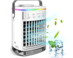 Mobiele airco -Mobiele airco zonder afvoerslang - Mobiele airco voor slaapkamer - Draagbare Aircooler -Voor Slaapkamer Woonkamer - 4 Snelheden - Airconditioning - LED Verlichting - Draagbare airconditioner