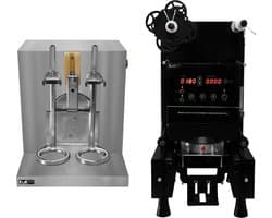 KuKoo Automatische Bekersealmachine en Professionele Bubble Tea Shaker - Efficiënt 500-650 Beker/uur - Inclusief Filmdoos - Geschikt voor Diverse Bekerformaten - Dubbele Cupontwerp met Indrukwekkende Snelheid