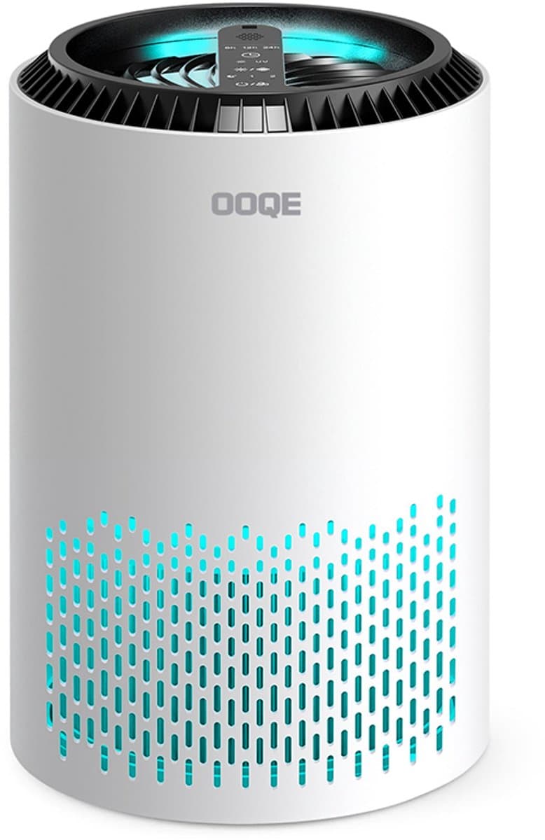 OOQE AIR PURE PRO - Geavanceerde Luchtreiniger met HEPA 13 filter | 99,9% efficiëntie | UV light technologie | Geschikt Voor Kleine en Grote Ruimtes | Fluisterstille Nachtstand | Aroma Therapie | Energiezuinig | Ontwerp Met Sfeerverlichting | Wit — afbeelding 1