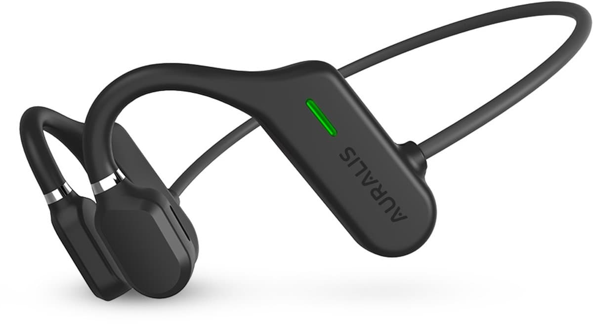 Auralis Pulse Open-Ear Oordopjes met Microfoon - Air Conduction Headphone met nekband voor Sport, Hardlopen & Fitness – Draadloze Oortjes - Koptelefoon met oorhaakje - Zwart — afbeelding 1