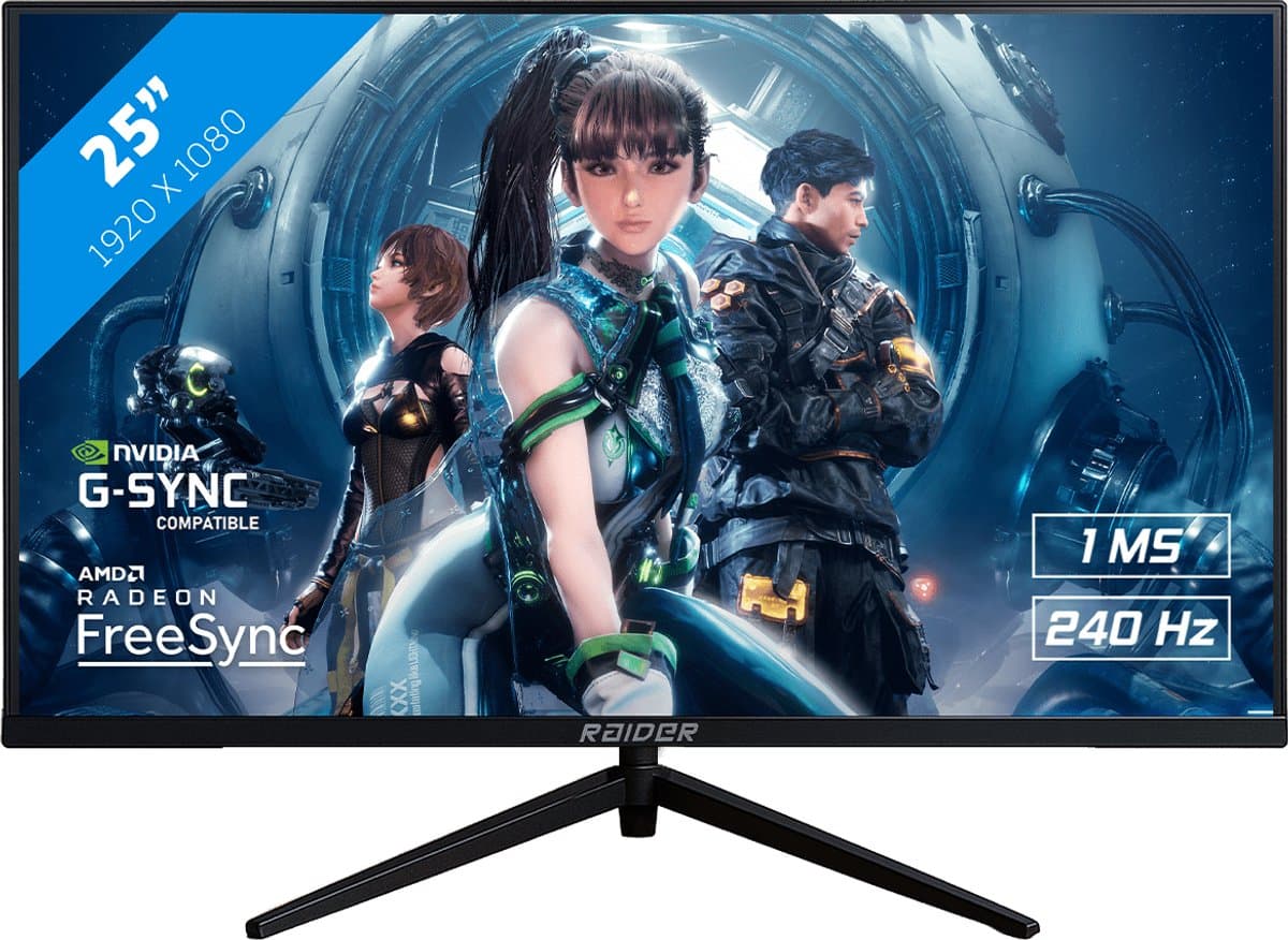 RAIDER Apex 25 PRO Gaming - 25 inch Full HD Gaming Monitor - 1ms - 240Hz - Adaptive Sync — afbeelding 1