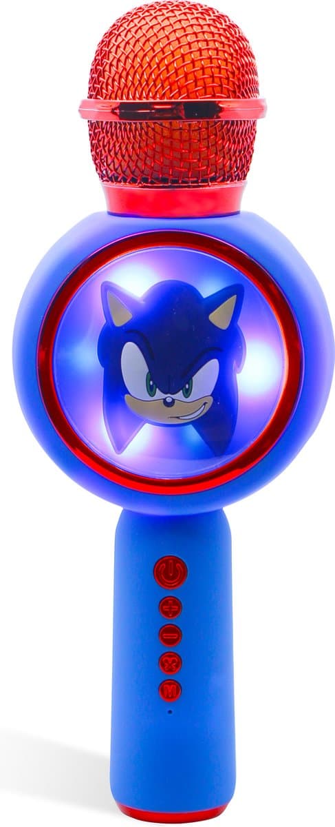 Sonic the Hedgehog - draadloze karaoke microfoon voor kinderen - oplichtend LED display - speaker - met stemeffecten — afbeelding 1