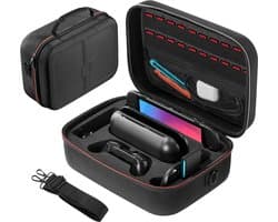 YONO Case XL geschikt voor Nintendo Switch 2 - Opberg Koffer Beschermhoes - Hoesje met Opbergvak voor Games en Accessoires - Zwart