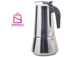 ITA Italiaanse Koffiemaker – Espresso Percolator – 12 Kopjes – 600 ml – RVS –Italiaanse koffiepot – mokkamaker –koffiekan – 16979