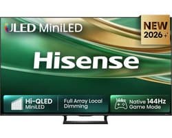 Hisense 65E8S Smart TV - 65 inch - 4K Hi-QLED MiniLED - 2026 - 600 nits - Native 144Hz Game Mode - Built-in Subwoofer - Hi-View AI Engine - Hi-QLED Colour - Dolby Vision Atmos