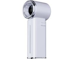 Draagbare ventilator met turbinestraal 13 m/s, 199 RPM, digitaal display Geschikt voor koele mist, USB-C - Wit
