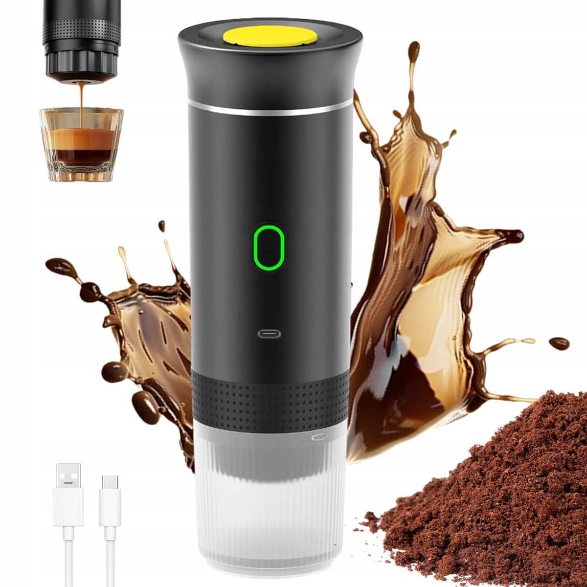Draagbaar Koffiezetapparaat - Mini Koffiemachine - Capsule Koffiezetter - 15 Bar - 60 Sec Extractie - Warm & Koud Zetten - USB-C Oplaadbaar - Kleine Espressomachine - Voor Thuis & Kantoor & Kamperen & Reis — afbeelding 1
