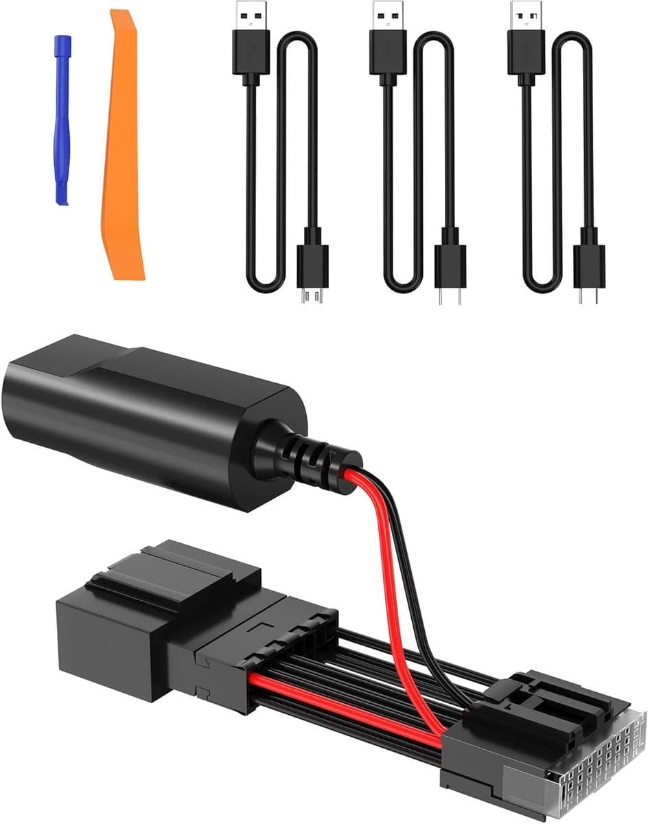 Dashcam Stroomadapter - Adapter Auto Camera - Veilige Rit - 16 Pin Type A - 30 cm Kabel - Zwart — afbeelding 1