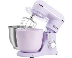 SnelShoppen - Kitchen in the Box Keukenmachine 1300W, 10 Snelheden, 4.5L + 5L Mengkommen, Elektrische Standmixer met Garde, Klopper en Deeghaak (Lila)