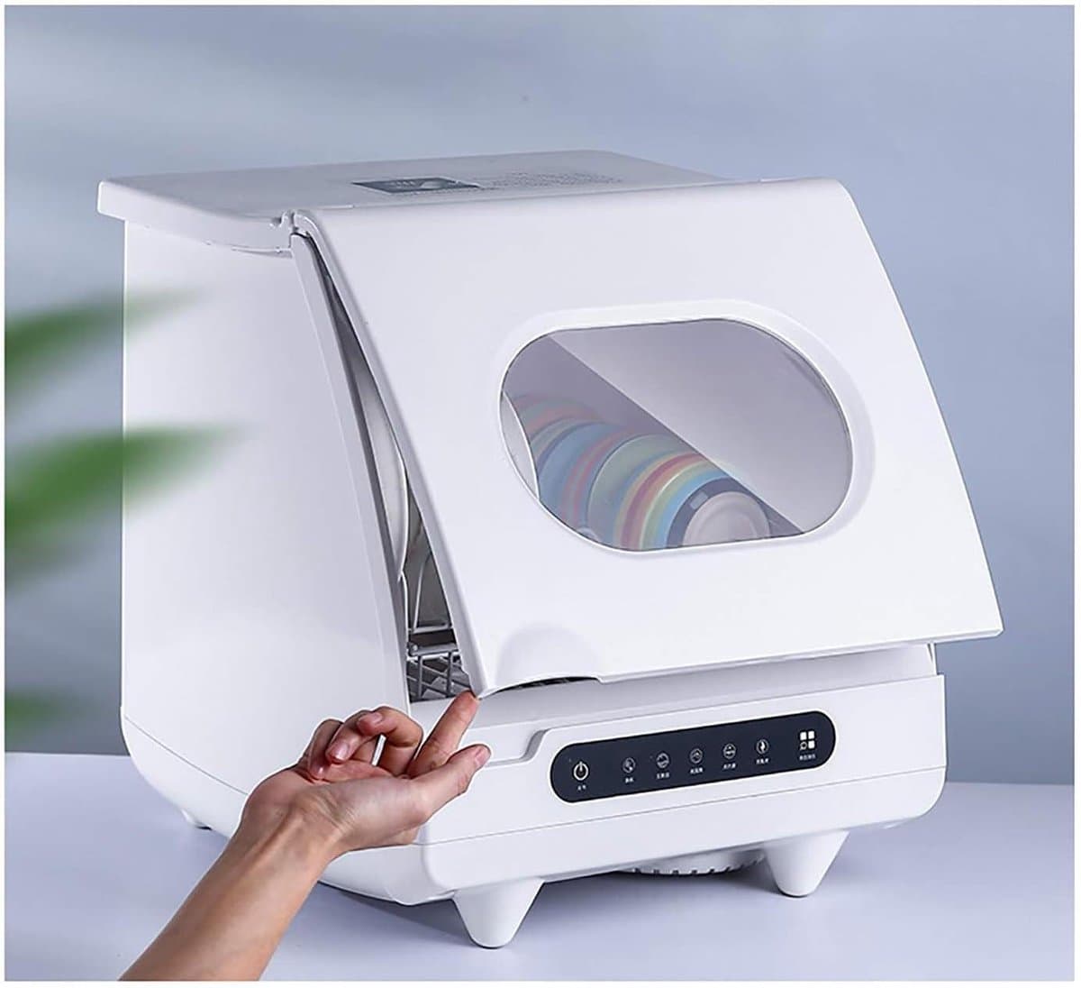 Tafelblad vaatwasser - Mini vaatwasser - Huishoudelijk gebruik - Intelligente automatisering - 1 mand - Wit — afbeelding 1