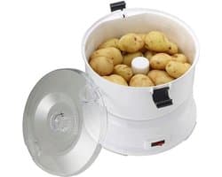 Elektrische Aardappelschiller - Groentesnijder Keukenmachine - Efficiënt Groenten Schillen - Handsfree Bediening Met Knop - 1 kg Capaciteit - Wit