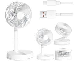 LISM - is een opvouwbare, draagbare bureauventilator met een 3600mAh-batterij, oplaadbaar via USB, ultrastil met vibratie, 4 snelheden en verstelbare hoogte en kophoek. Geschikt voor gebruik in slaapkamers, kantoren en buitenshuis.