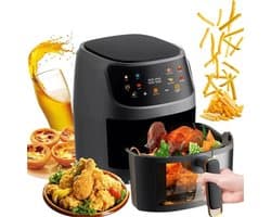 Linkforu - Airfryer Met Kijkvenster - Digitaal Touchscreen - Heteluchttechnologie - Vetarm Koken - Bakken - Frituren -Braden
