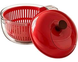 Fruitwasmachine - Groente Wasser - Salade Bereiden - Wiebelvrije Droogfunctie - 23 x 18 cm - Rood