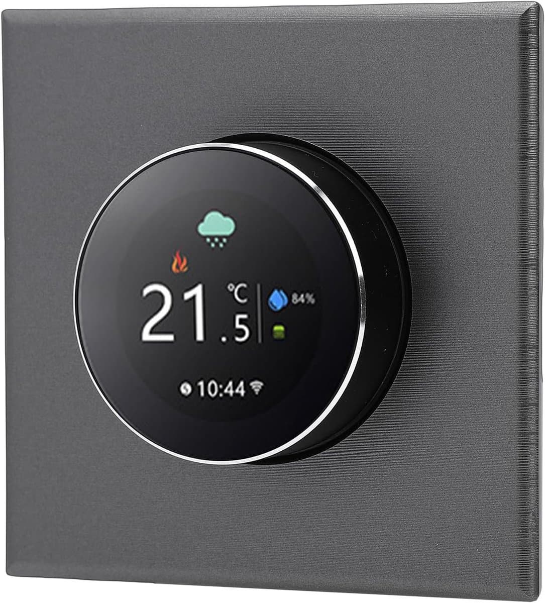 Slimme Thermostaat - App Thermostaat - Energie Besparen - WiFi Bediening - 86x86mm Inbouw - Zwart — afbeelding 1