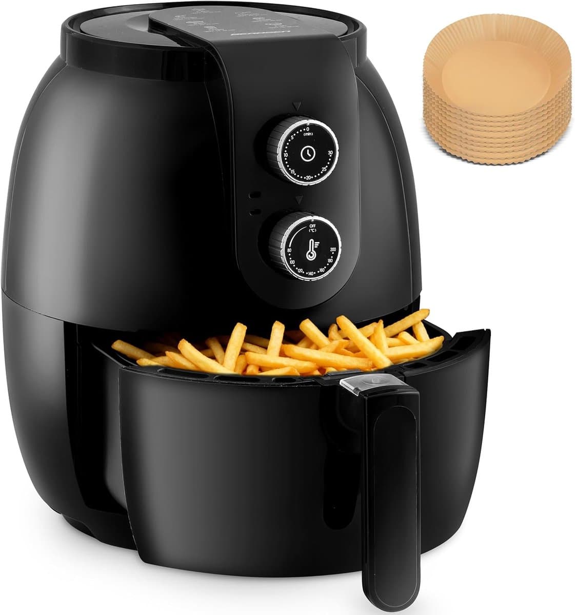 Vetvrije Friteuse - Heteluchtfriteuse Airfryer - Gezond Koken - Met Display - 2.6 Liter - Zwart — afbeelding 1