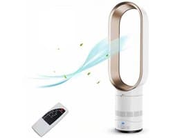 16-inch ventilator zonder bladen – Stil ontwerp, 3 windsnelheden – Afstandsbediening met een bereik tot 6 meter – Kindveilig ontwerp