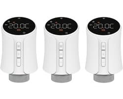 Slimme Thermostaatkop - Radiatorregelaar - Energie Besparen - Raamopening Detectie - 3 stuks - Wit