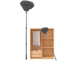 Ventilator Duster - Reinigingsgereedschap - Stof Verwijderen - Uitschuifbare Stang - 44 x 23 cm - Grijs