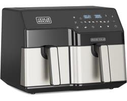 Dubbele Heteluchtfriteuse - Airfryer Twee Manden - Gezond Koken - Double Cooking Technologie - 9L Totale Capaciteit - Zwart