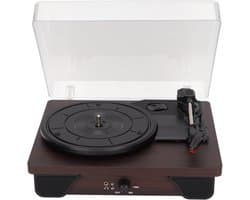 Retro Platenspeler, 3 Snelheden 33/45/78 RPM voor 7in/10in/12in Vinylplaten Draadloze draaitafel LP-speler Bluetooth-speler, ingebouwde stereoluidsprekers, 3,5 mm/0,1 inch AUX-ingang