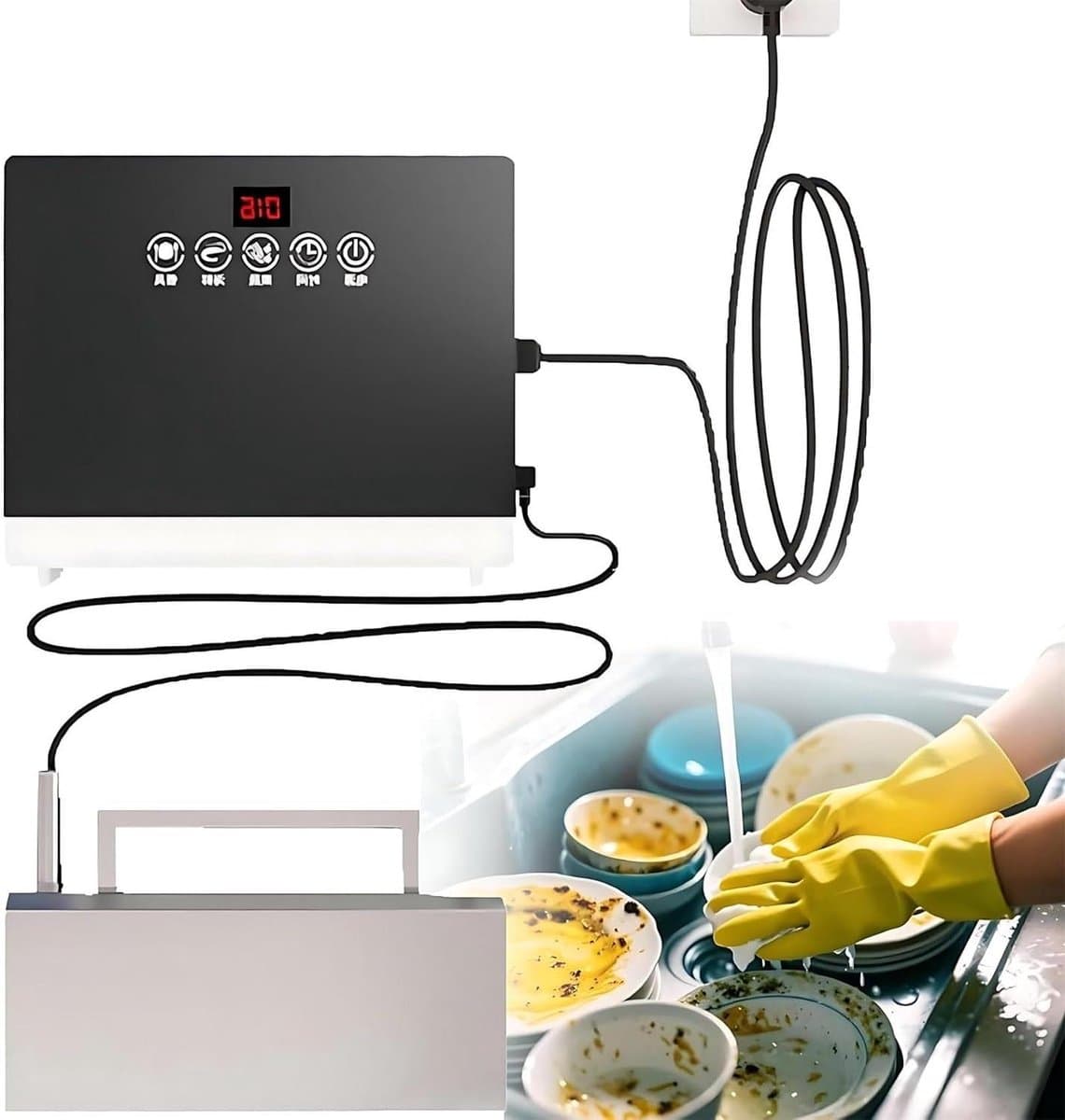 Multifunctionele Vaatwasser - Reinigingshub Afwasmachine - Hygiënisch Reinigen - Installatievrij Gootsteenmodel - 5 Kilogram - Meerkleurig — afbeelding 1