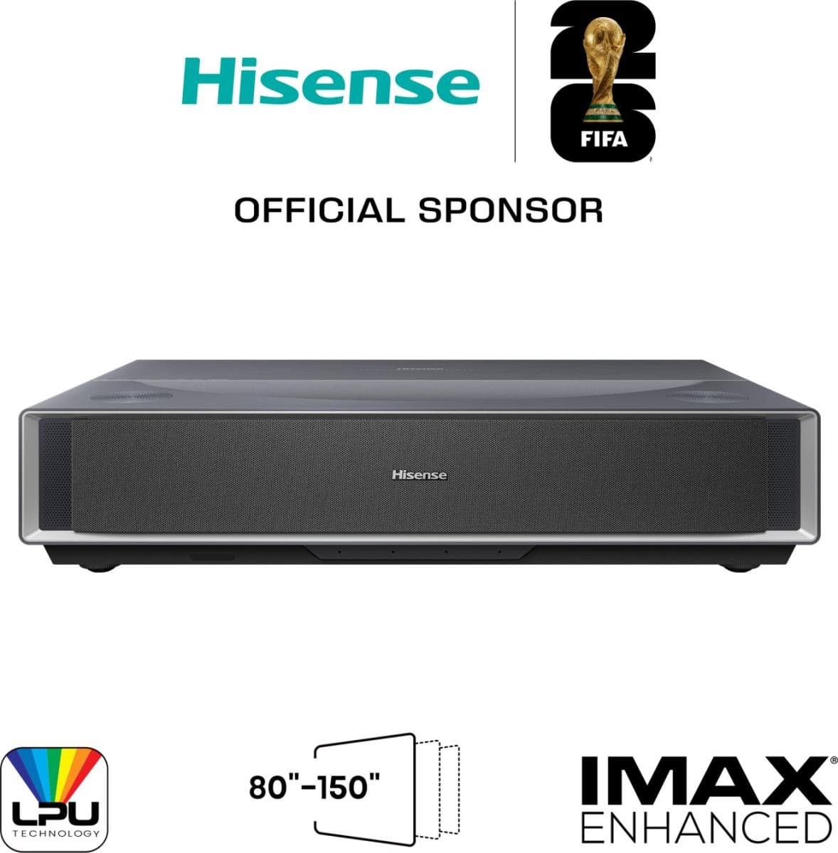 Hisense 20017229 beamer/projector Projector met ultrakorte projectieafstand 2500 ANSI lumens DLP UHD 4K (3840x2160) 3D Zwart — afbeelding 1