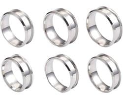 Set van 6 roestvrijstalen ronde sieradenringen van 17 tot 22 mm, duurzaam en geschikt voor het maken van unisex sieraden met stevige pasvorm